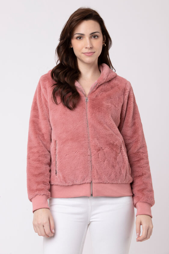 Rose Pink Self Design Straight Jacket Buy Online at